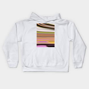 1980s trendy abstract black white yellow green pink stripe Kids Hoodie